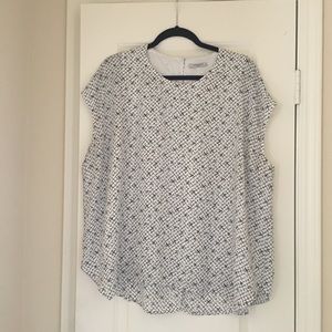 MM Lafleur Tops - MM Lafleur Didion Blouse XL White Black Print MM Lafleur Tops - MM Lafleur Didion Blouse XL White Black Print